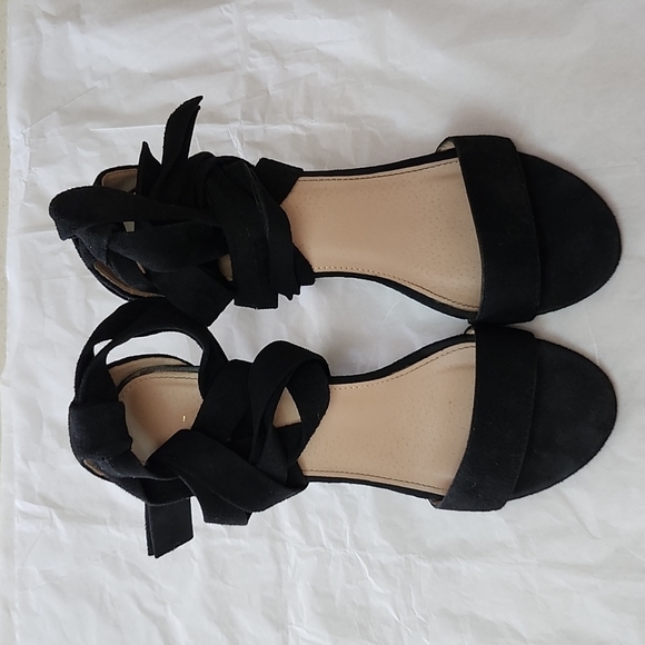 LILY11 BY GLAZE LACE UP HIGH BLOCK LEG WRAP STRAPPY DRESS SANDALS SIZE 8 - Picture 9 of 9